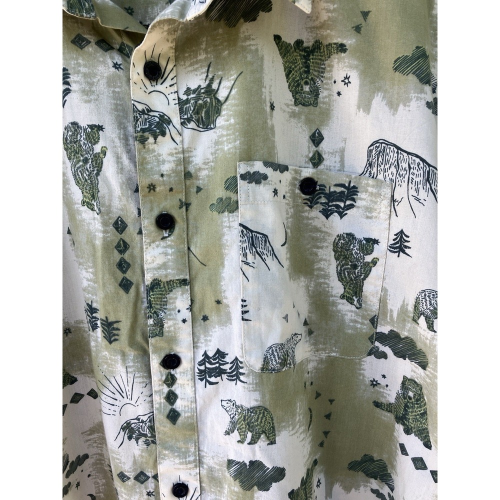 Patagonia Go-To Shirt XL Green Bear Mountain Moon Forest Organic Cotton 52691 - Picture 6 of 9